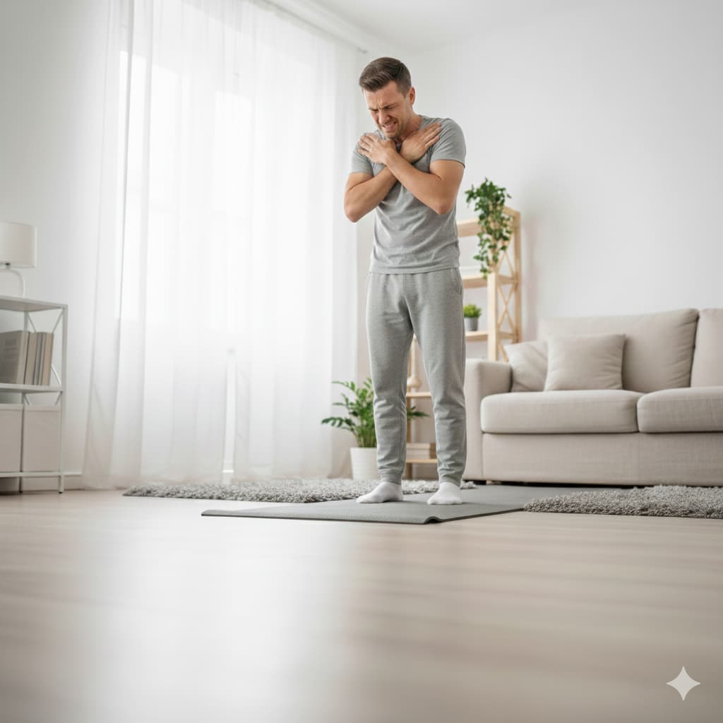 homme faisant un programme sport maison sans matériel pour débutant