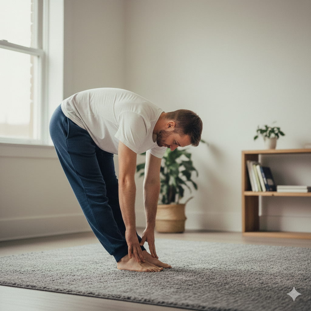 homme qui fait une séance de sport maison sans matériel pour débutant