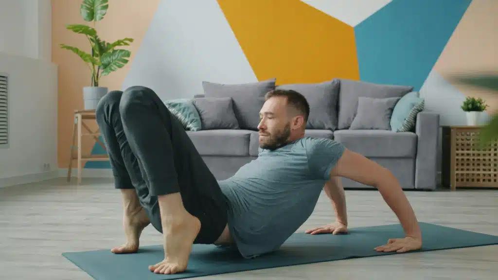 homme qui commence le sport à la maison