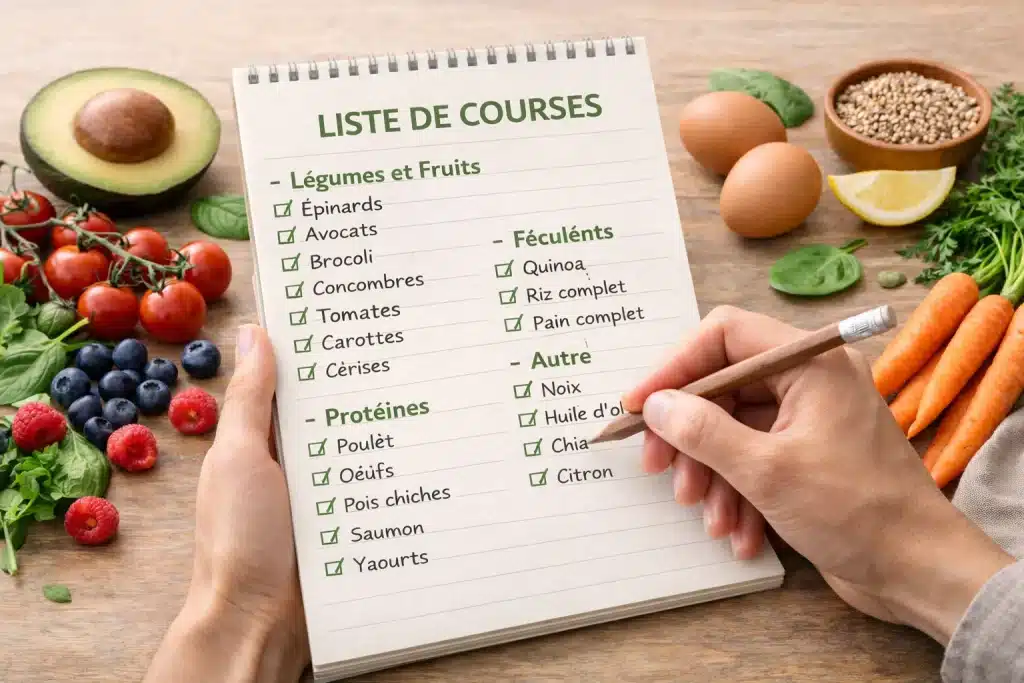 liste de courses pour plan alimentaire perte de poids