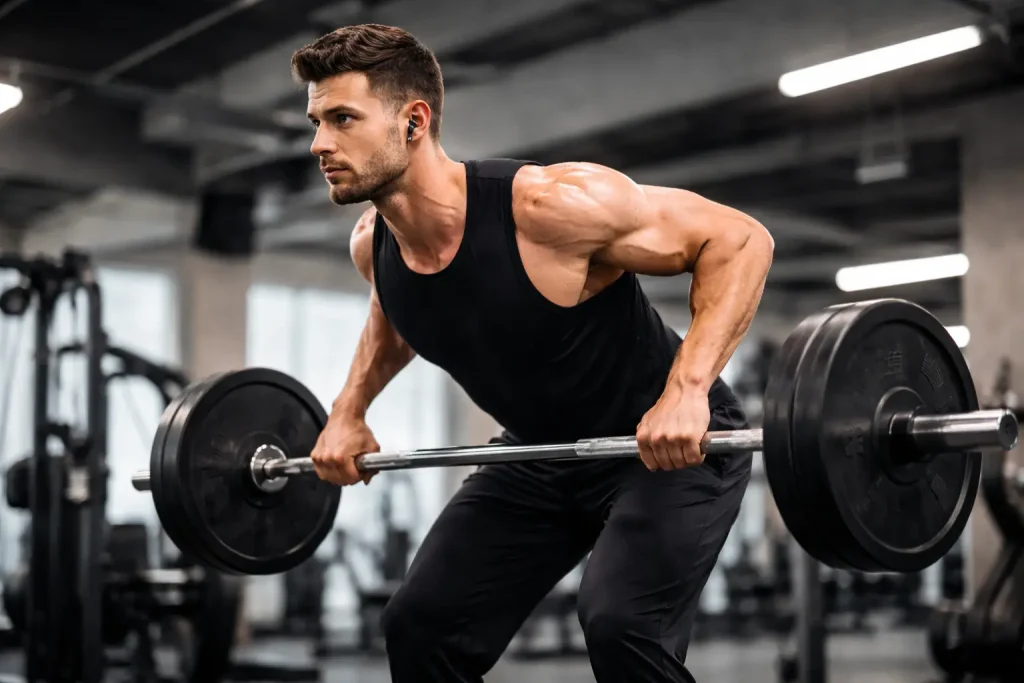 rowing barre pour renforcer le dos et améliorer les tractions