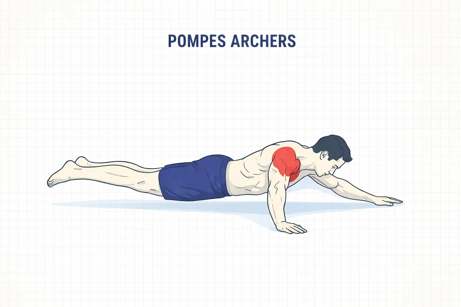 pompes archers exercice avancé pectoraux programme musculation poids du corps