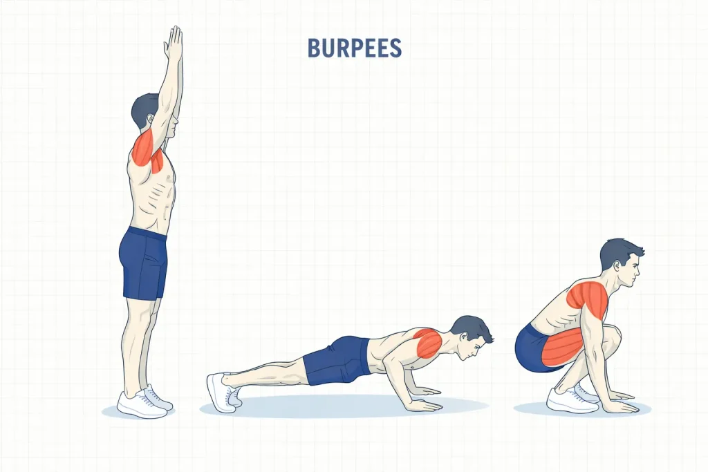 burpees exercice cardio complet poids du corps perte de gras