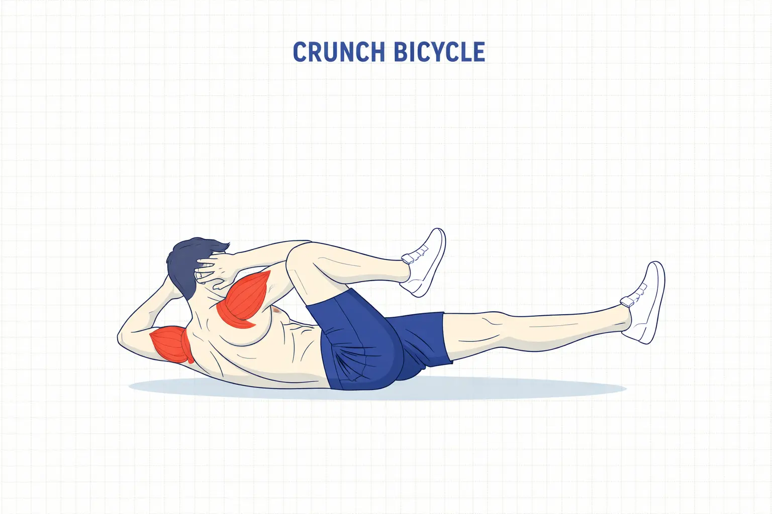 crunch bicycle exercice abdos obliques maison sans matériel