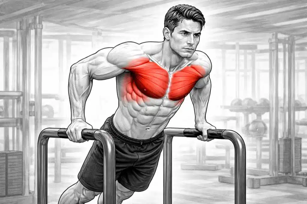 dips barres parallèles exercice pecs et triceps musculation