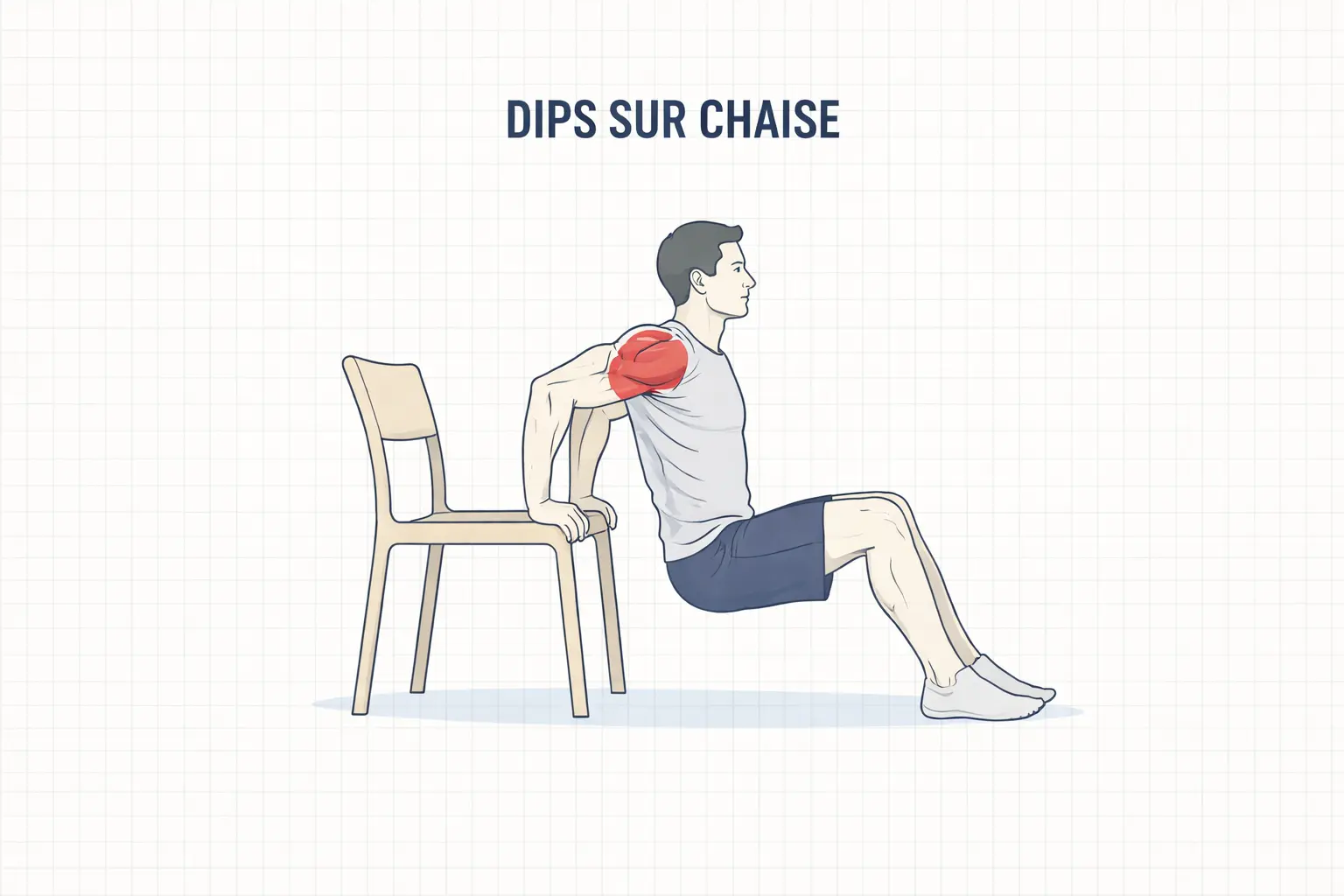 dips sur chaise exercice triceps à domicile musculation sans matériel