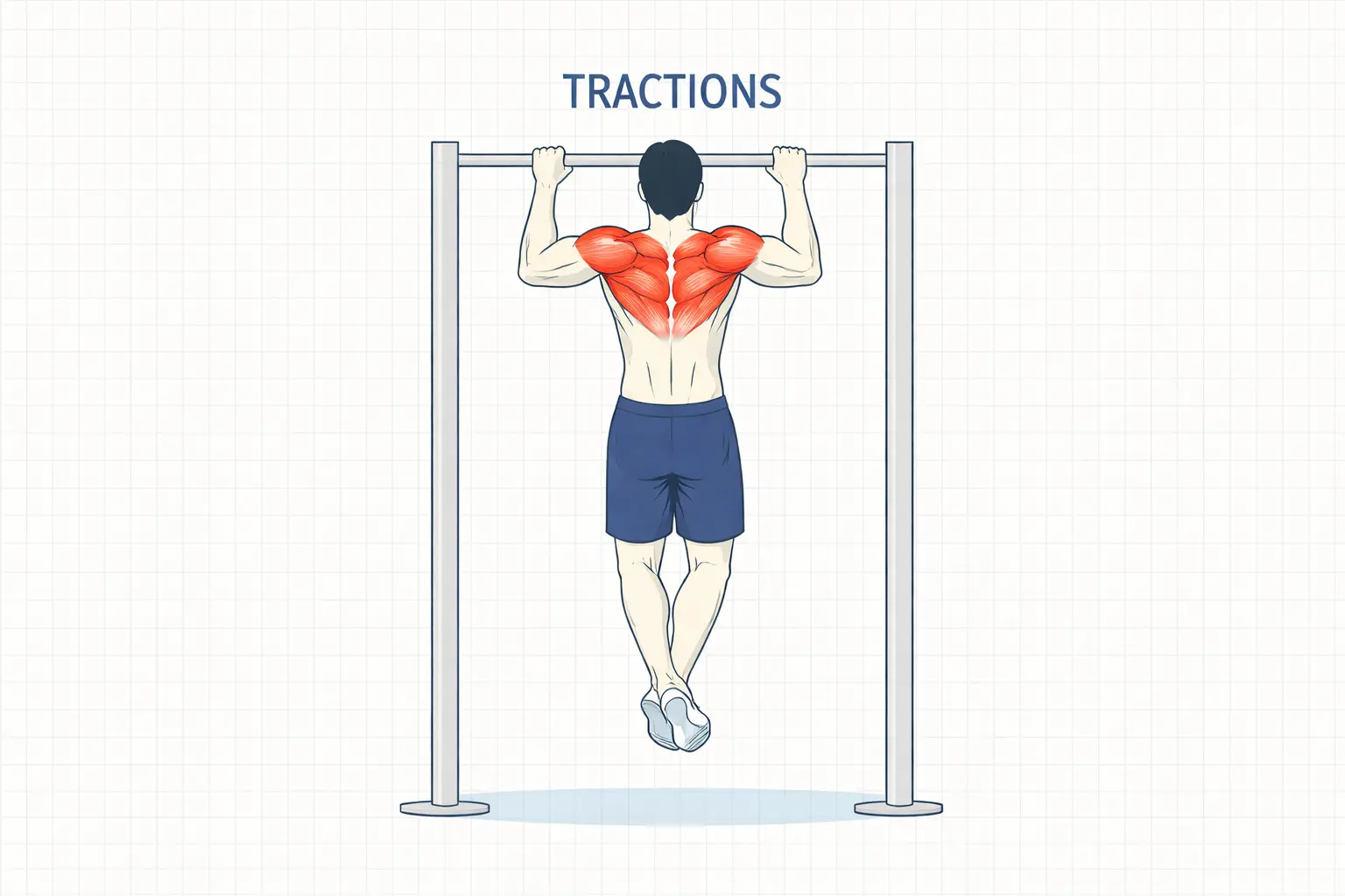 tractions exercice dos poids du corps programme musculation sans matériel