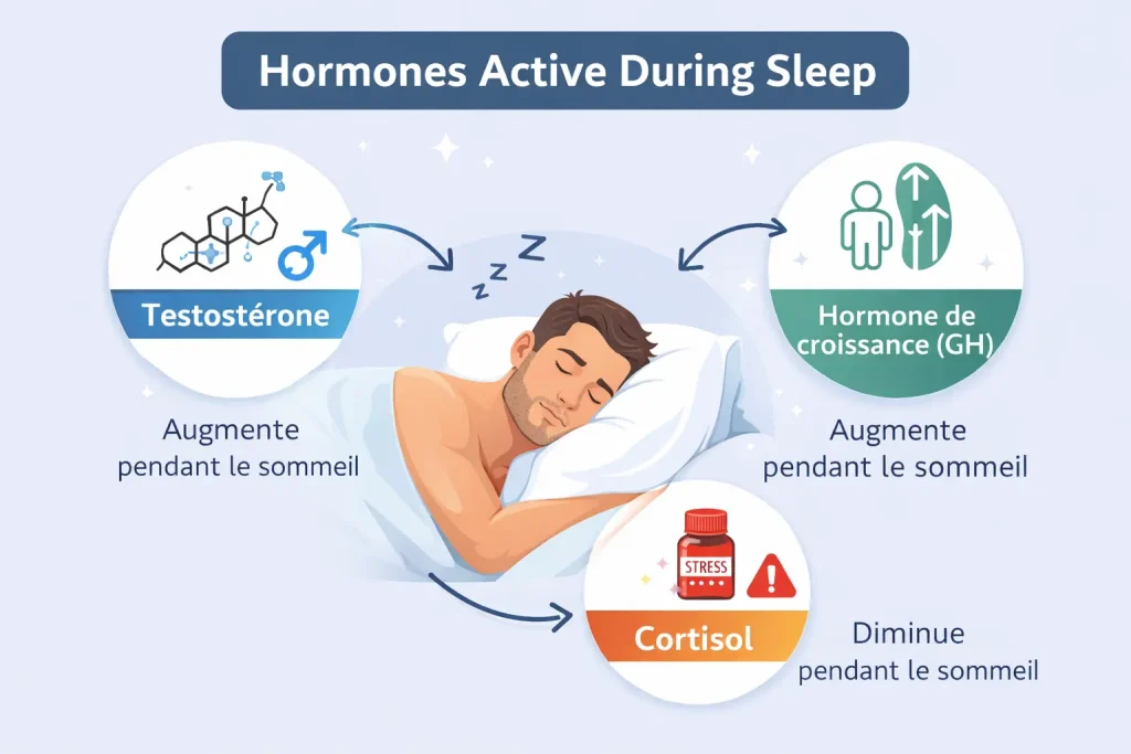 hormone de croissance testostérone sommeil prise de muscle