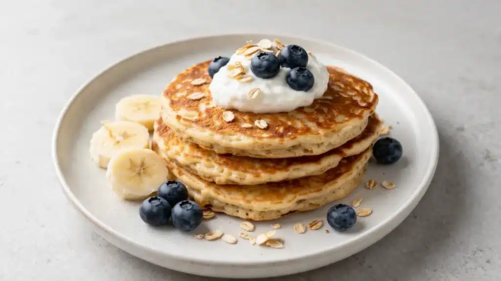 pancakes protéinés à l’avoine et fromage blanc pour recettes protéinées healthy