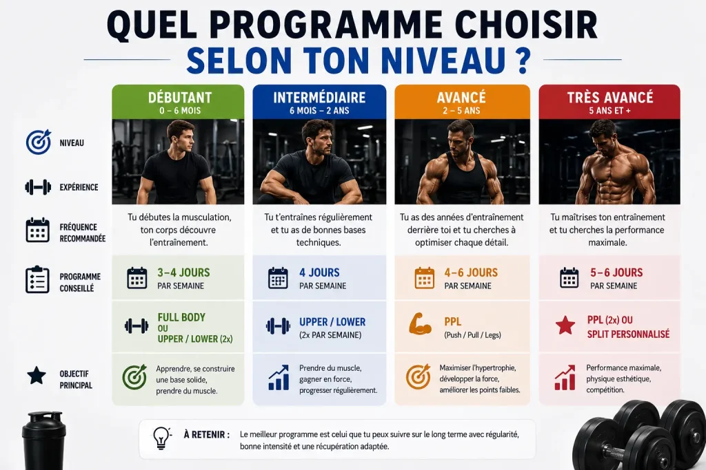 Quel programme de musculation choisir selon son niveau PPL ou Upper Lower