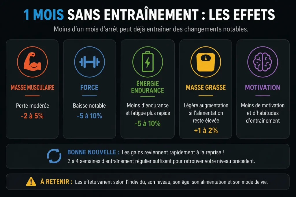 Effets d'un mois sans musculation sur la masse musculaire et les performances physiques