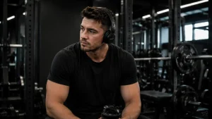Athlète chronométrant son temps de repos entre deux séries de musculation pour maximiser l'hypertrophie musculaire