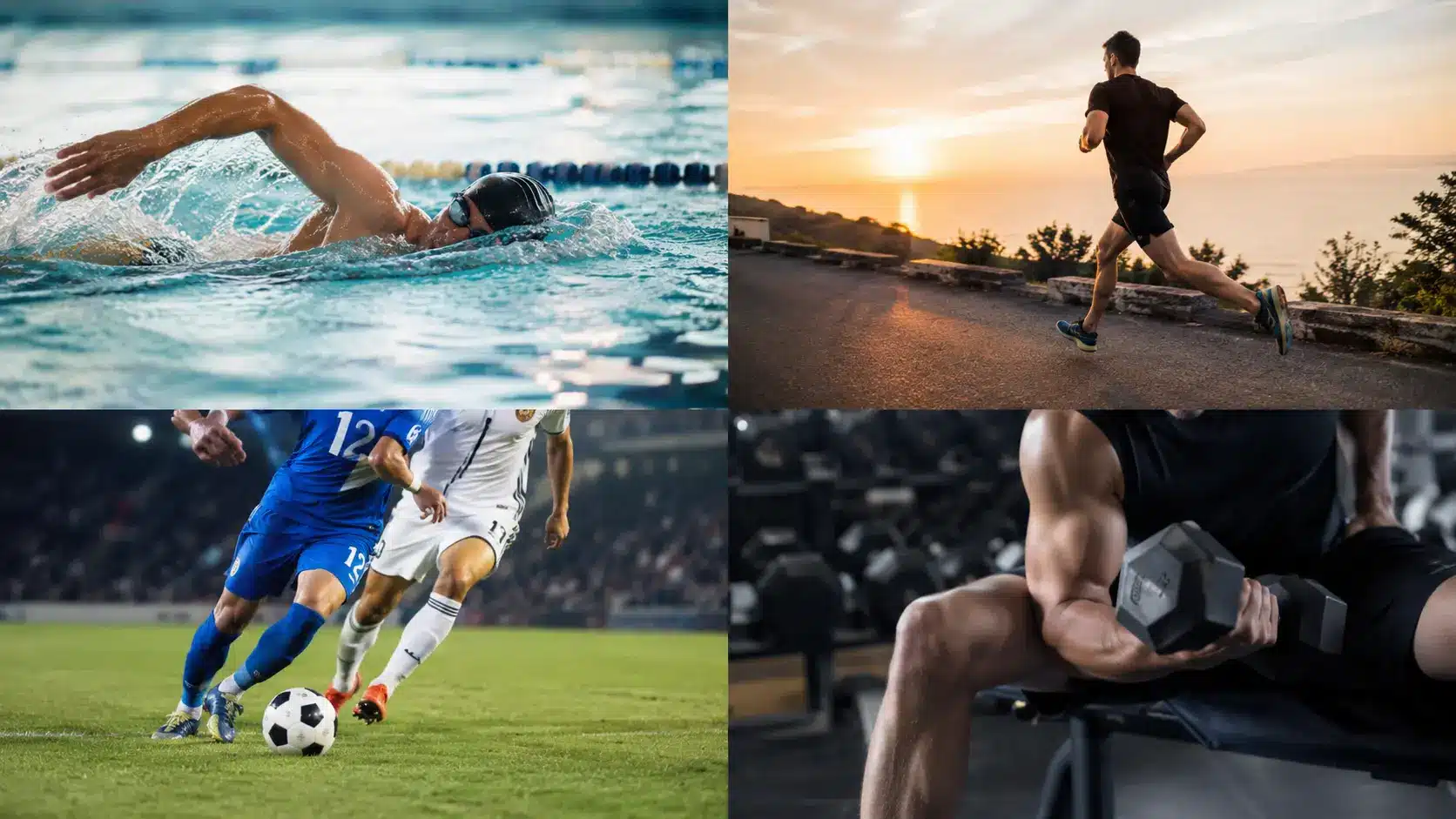 Comparaison des meilleurs sports pour perdre du gras : natation, course à pied, football et musculation.