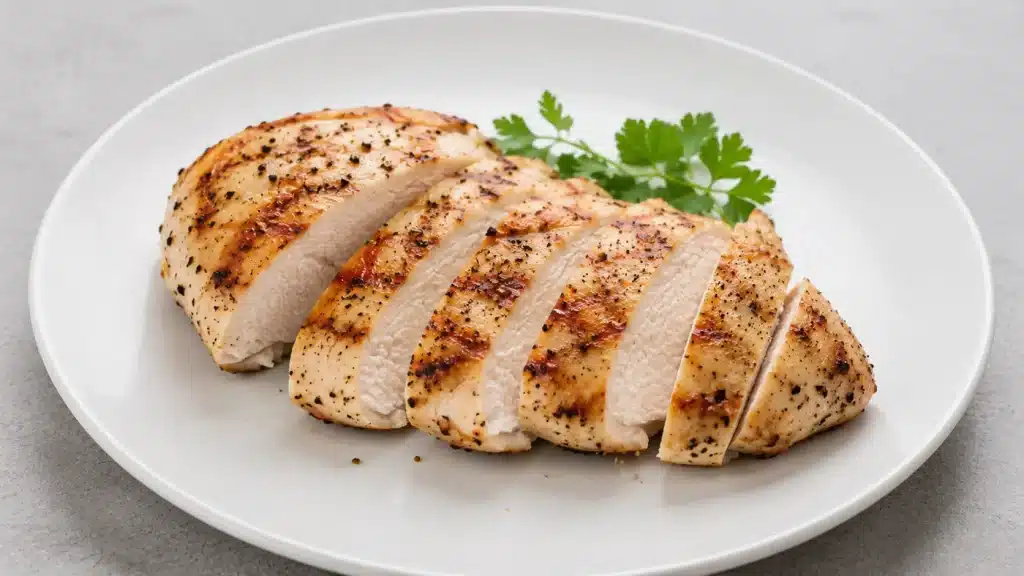 Blanc de poulet grillé, aliment riche en protéines et faible en calories