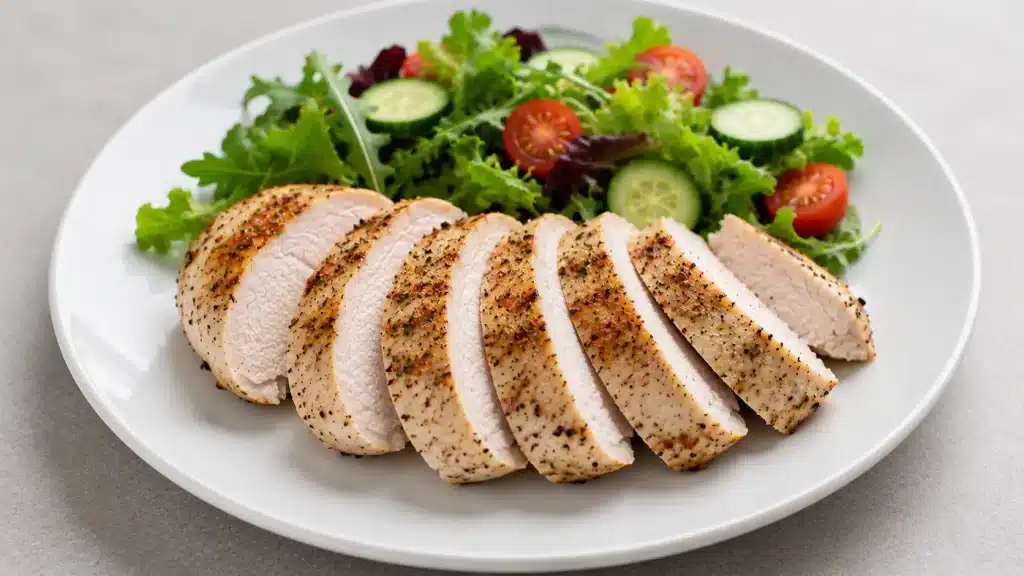 Escalope de dinde grillée, viande maigre riche en protéines et faible en calories