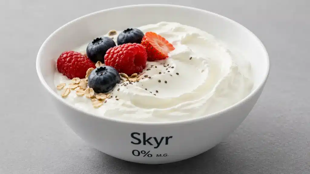 Bol de skyr 0 % riche en protéines et faible en calories pour une collation saine