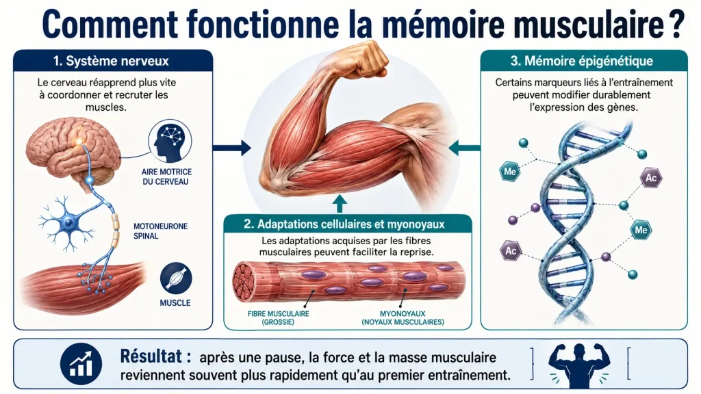 Fonctionnement de la mémoire musculaire : système nerveux, myonoyaux et mémoire épigénétique